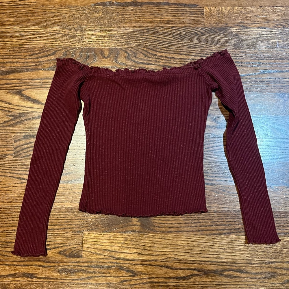 Better Be Burgundy Off-Shoulder Top